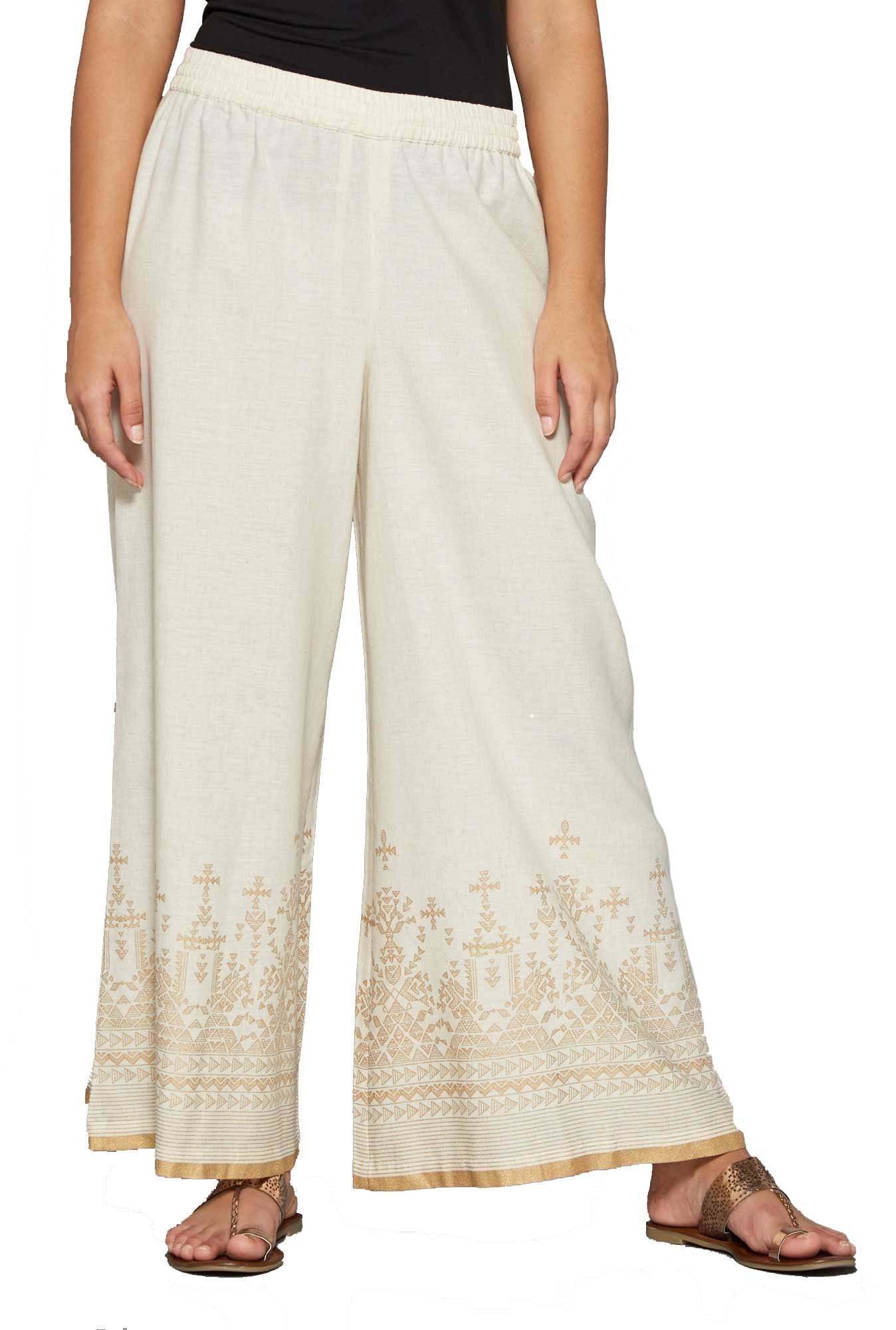 pistaa's Women's Regular Fit High Rise Linen Print Palazzo With Side Pocket-picture-25