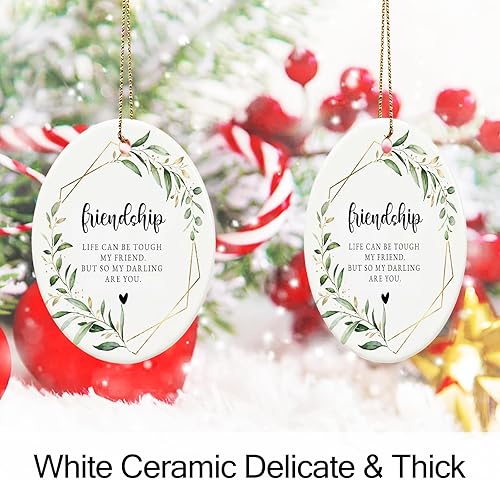 Miniatura 4 de Adornos de amistad 2024, adornos de amigas para mujeres, regalos de amistad para mujeres, adorno de Navidad de cerámica de 2.9 pulgadas 2024