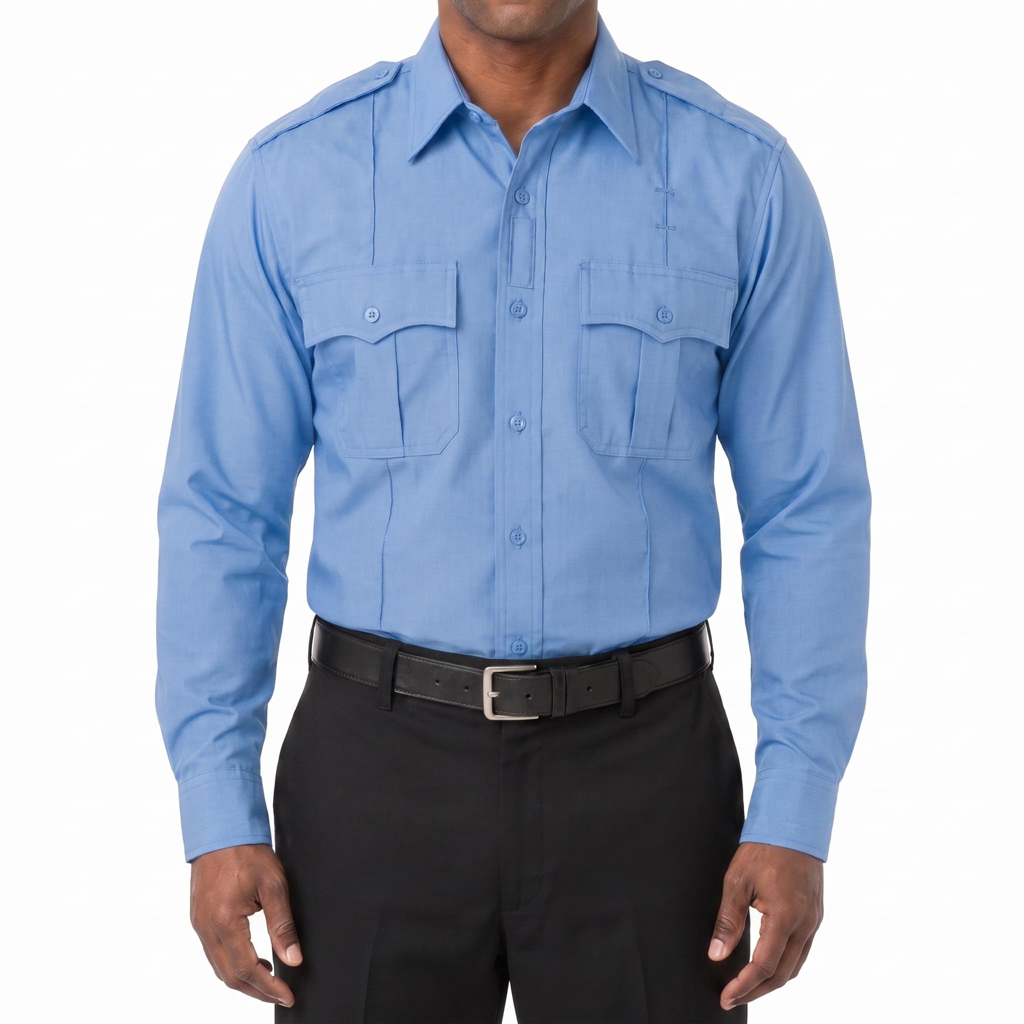 First Class 100% Polyester Short &amp; Long Sleeve Zippered Uniform Shirt 4 Pocket Hidden, Law Enforcement BDU Zipper Closure.