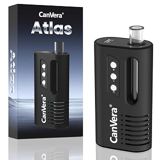 Vaporizer Cannabis | CanVera Kräuter Verdampfer | Konvektion Technologie | Temperatur 50-220℃ | Einstellbare Sessionzeit 5-13 Min. | Glasmundstück Vapo-rizer | Keramik Kammer | USB-C - Amazon product rated Grade B