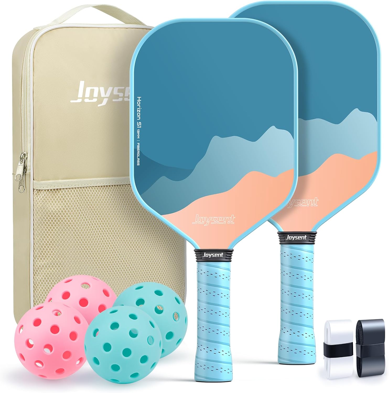 Pickleball Paddles Set of 2, Lightweight Pickleball Racket for Beginner, USAPA Approved Fiberglass Surface Pickleball Set with Non-Slip Comfort Grip