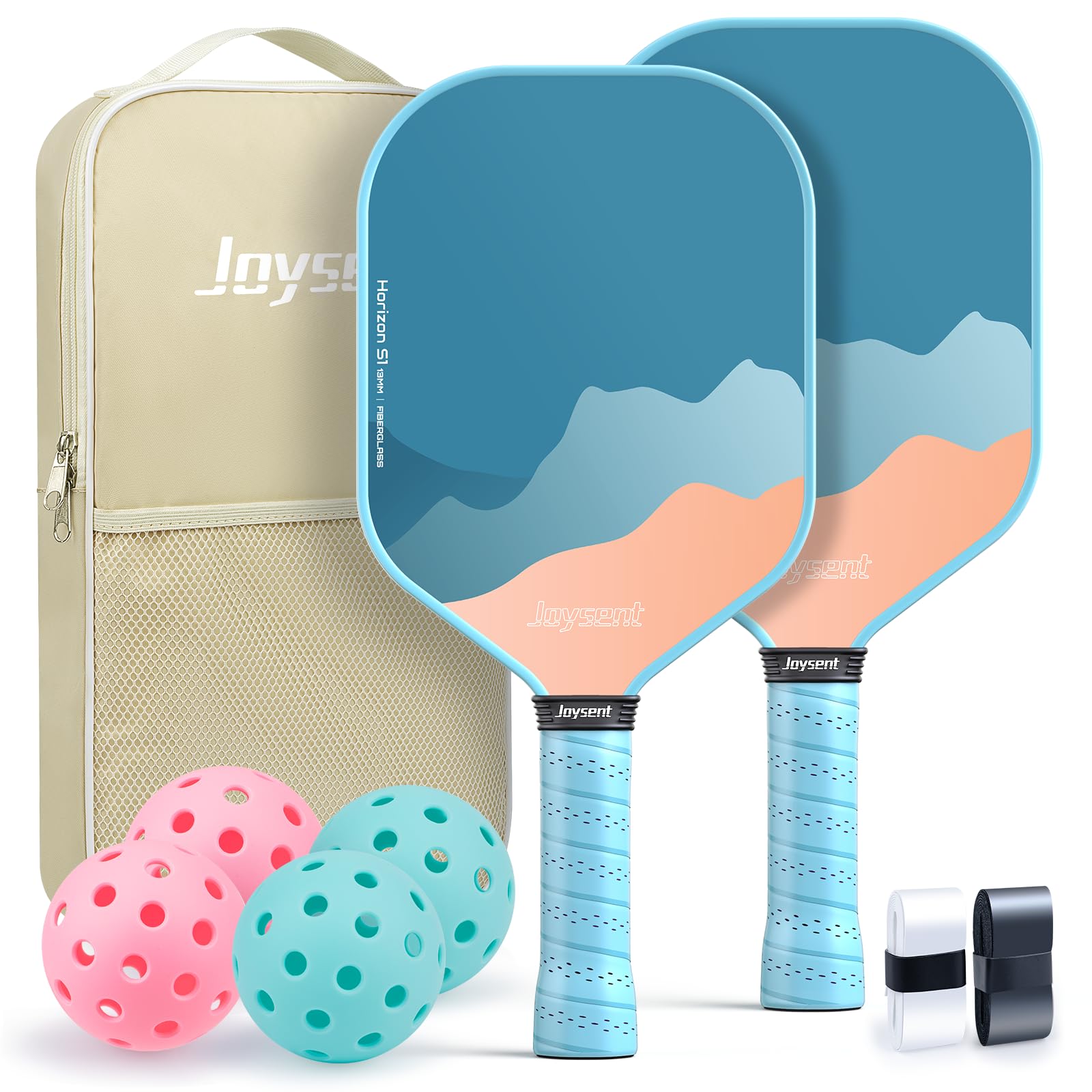Pickleball Paddles Set of 2, Lightweight Pickleball Racket for Beginner, USAPA Approved Fiberglass Surface Pickleball Set with Non-Slip Comfort Grip