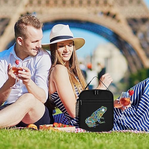 Miniatura 6 de Tribe Tattoo Frog - Bolsa de almuerzo aislada para mujeres y hombres, reutilizable, bolsa de mano para trabajo y viajes