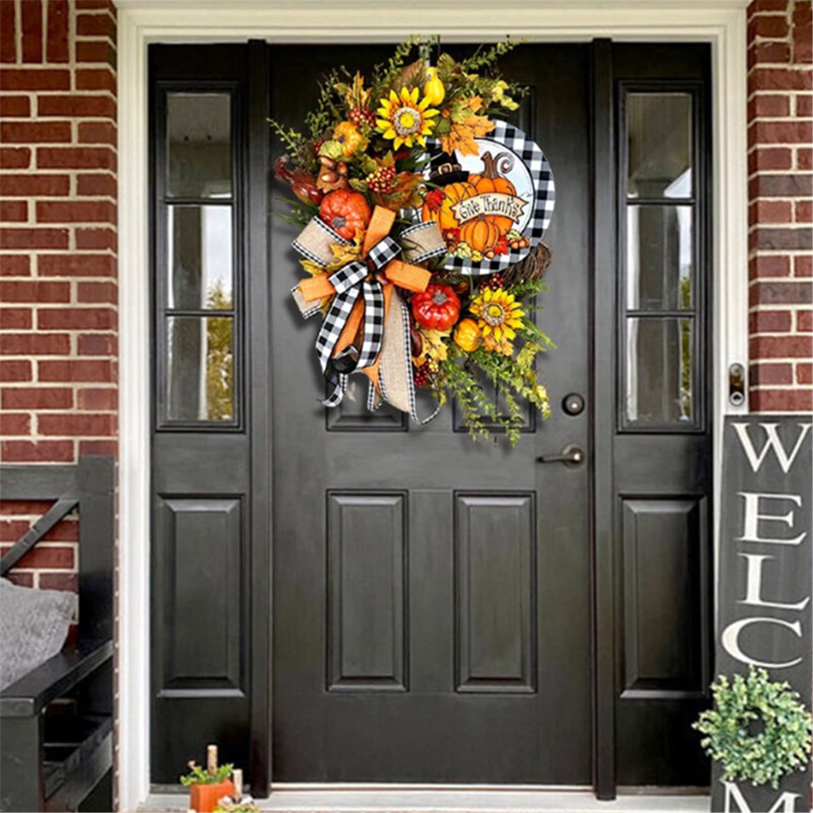 Ghirlanda di Foglie d'Acero Artificiale, Foglie Vite Autunnale Acero Ghirlanda Decorazione Decorazione per la casa del Ringraziamento di Natale di Halloween
