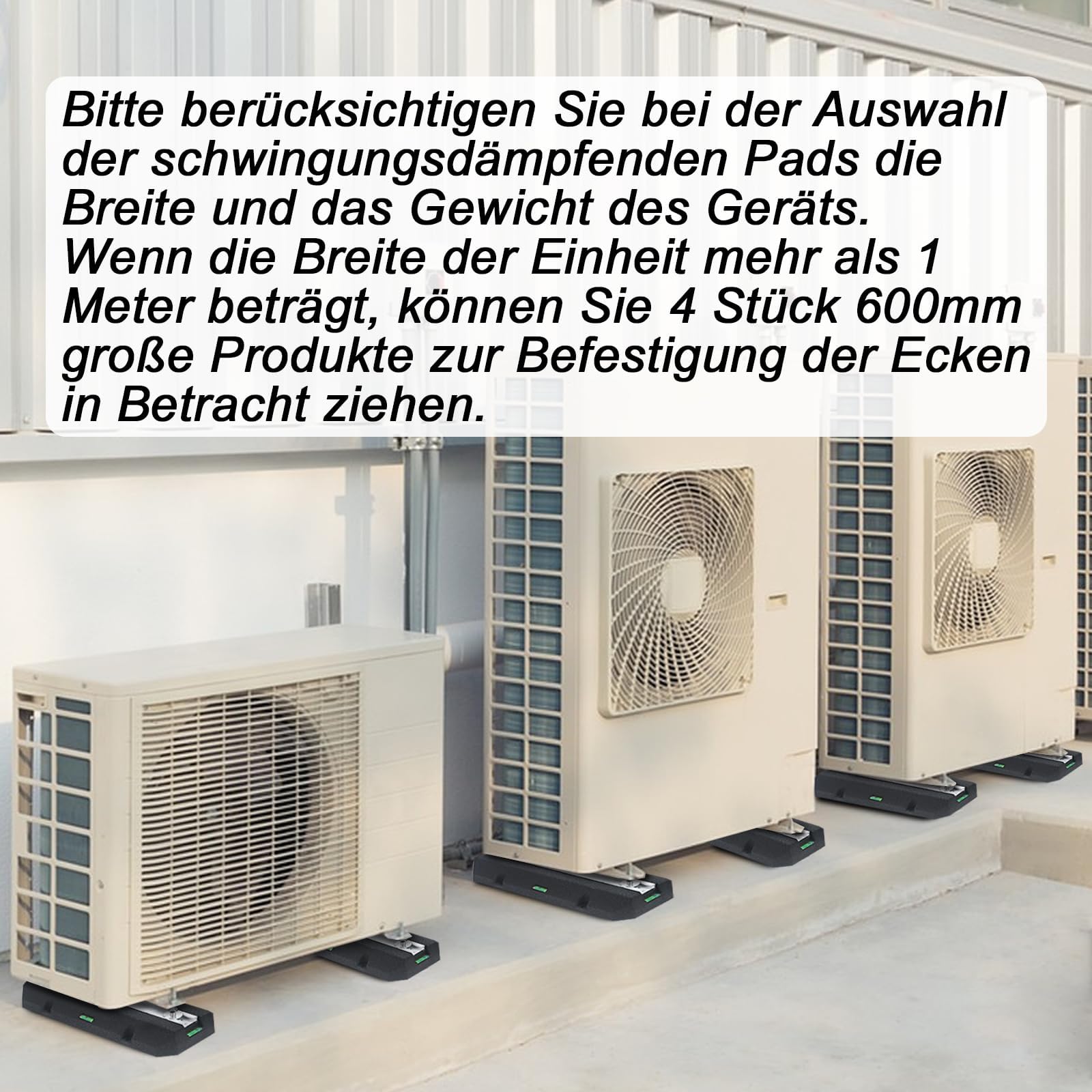 Dämpfungssockel Set, 2 Stück 450mm Bodenkonsole Antivibrationsfüße Schwingungsdämpfer Anti Vibration Pads für Klimaanlagen Klimagerät