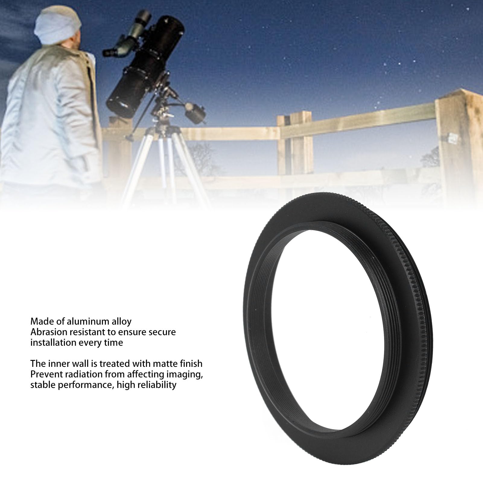 M48X0.75 Male to M48X0.75 Male Thread Telescope Adapter, M56 to M48 Male Adapter, 42mm to 48mm M42 M48 Step Up Coupling Ring Adapter, Astronomy Accessories