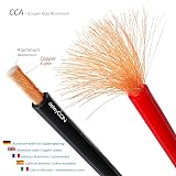 deleyCON 50m Kabel Głośnikowy 2x 2,5mm² Przewód Głośnikowy Aluminium Pokryte Miedzią CCA 2x50x0,25mm Lica Oznaczenie Biegunowości – Rot/schwarz