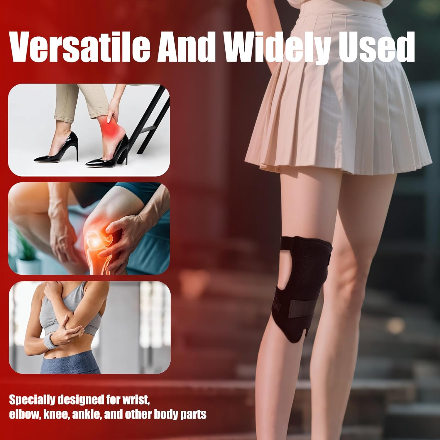 Wearable Red Light Therapy Wrap for Body Pain Relief - 3-in-1 660nm Red & 850nm Near-Infrared LED Pad with Heat for Muscle Repair, Feet, Knee, Ankle, Foot, Hands, & More Body Areas - Image 3