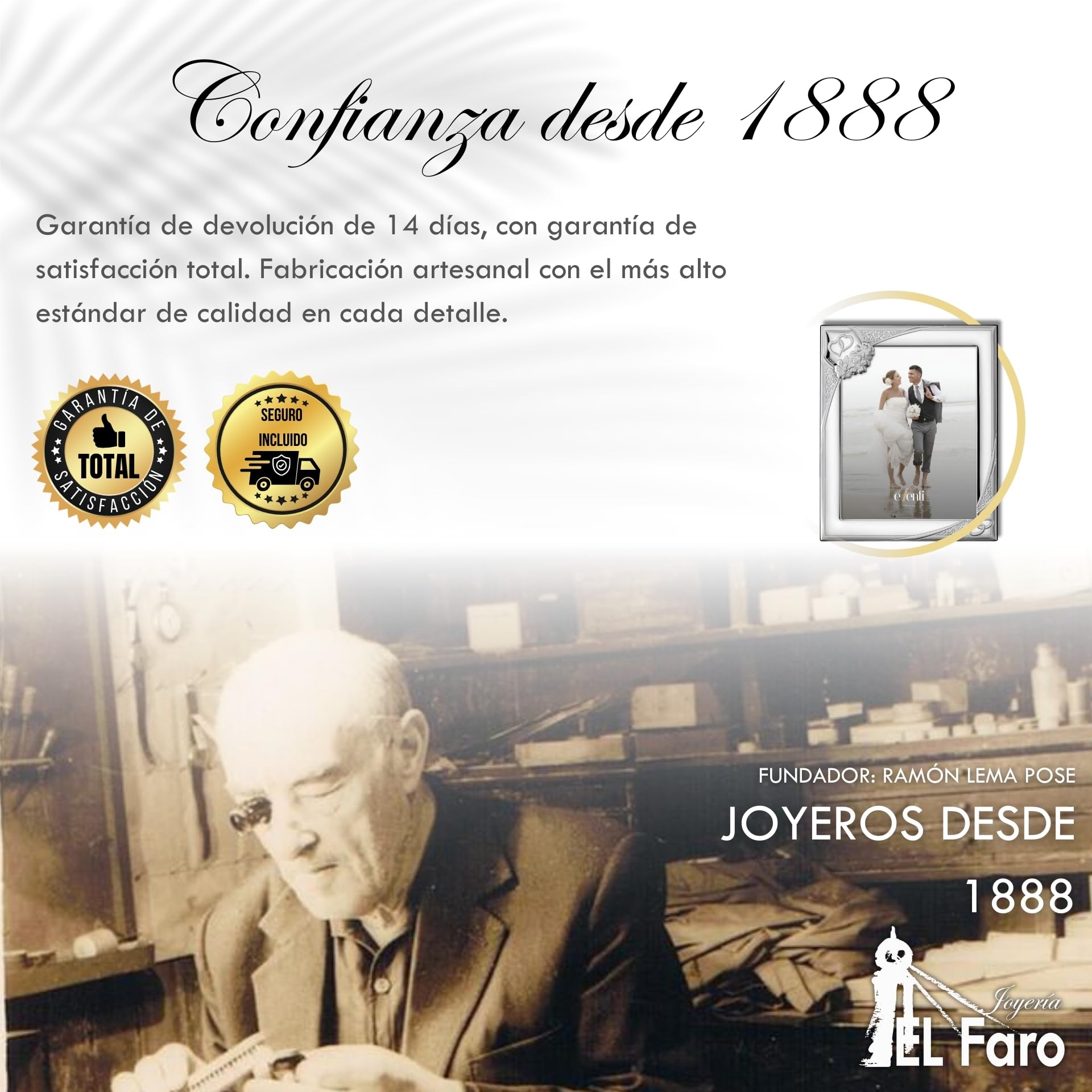 El Faro JOYERIA Marco fotos personalizado 15x20 | Estuche premium incluido