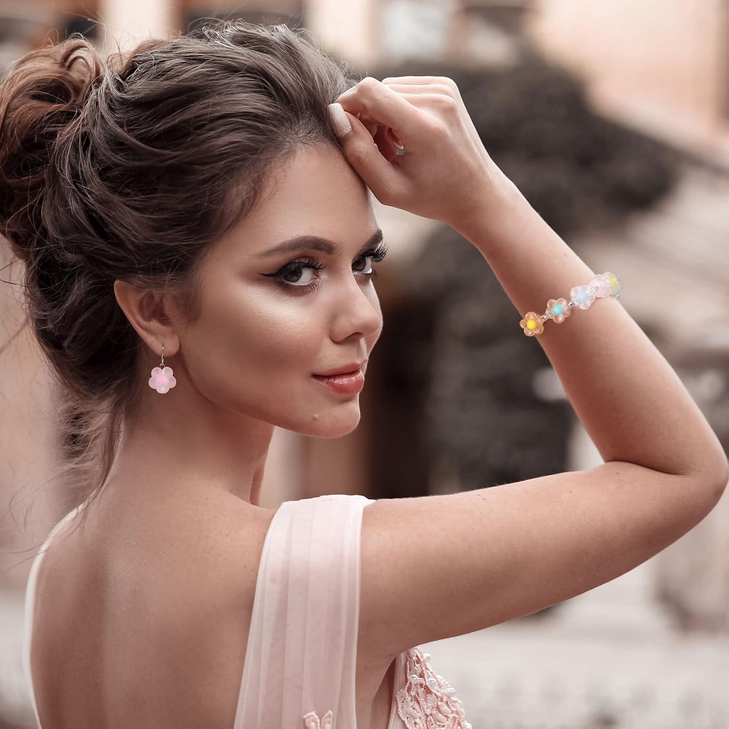 PAGOW 182Pcs Transparent Flower Beads, Mix Candy Colors Flower Bead Used for DIY Jewelry Findings Making Bracelet Wedding Decoration Embellishments(12mm) - Image 3