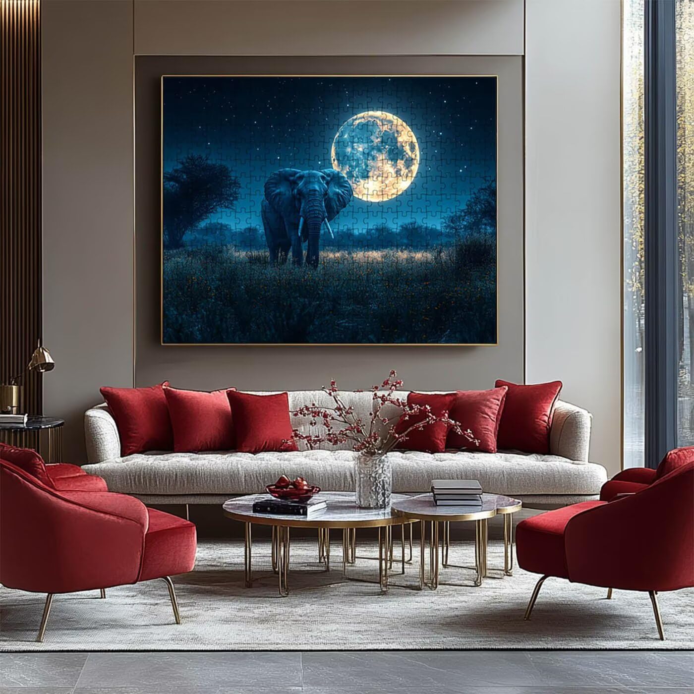 Puzzle 2000 Piezas Luna, Puzzle 2000 Piezas Adulto Cielo Estrellado, Rompecabezas de Madera para Adultos 70 x 100cm, Puzzles para Toda la Familia Cuadros Decoracion Salon Modernos Regalo RXPT-10389