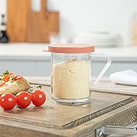Vista 6 de Restaurantware RW Base - Mezclador de especias de plástico transparente de 10 onzas, 1 coctelera reutilizable para frotar en seco, incluye tapa