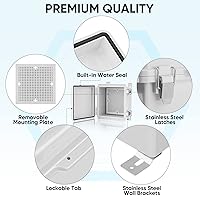 Vista 5 de TICONN - Caja de conexiones impermeable eléctrica IP67, caja de plástico ABS con tapa con bisagras, con placa de montaje, soportes de pared