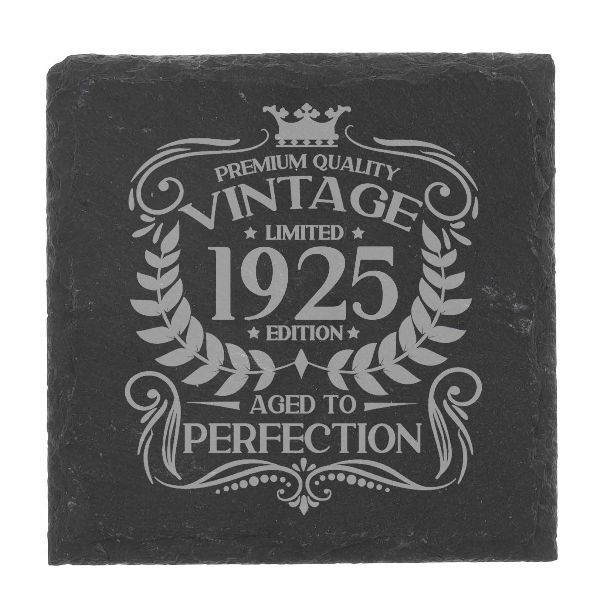 80th Birthday Gift for Men Vintage 1946 Aged to Perfection Engraved Slate Coaster Present for 80 Year Old Etched Natural Slate Placemat (Round Slate) — view 81
