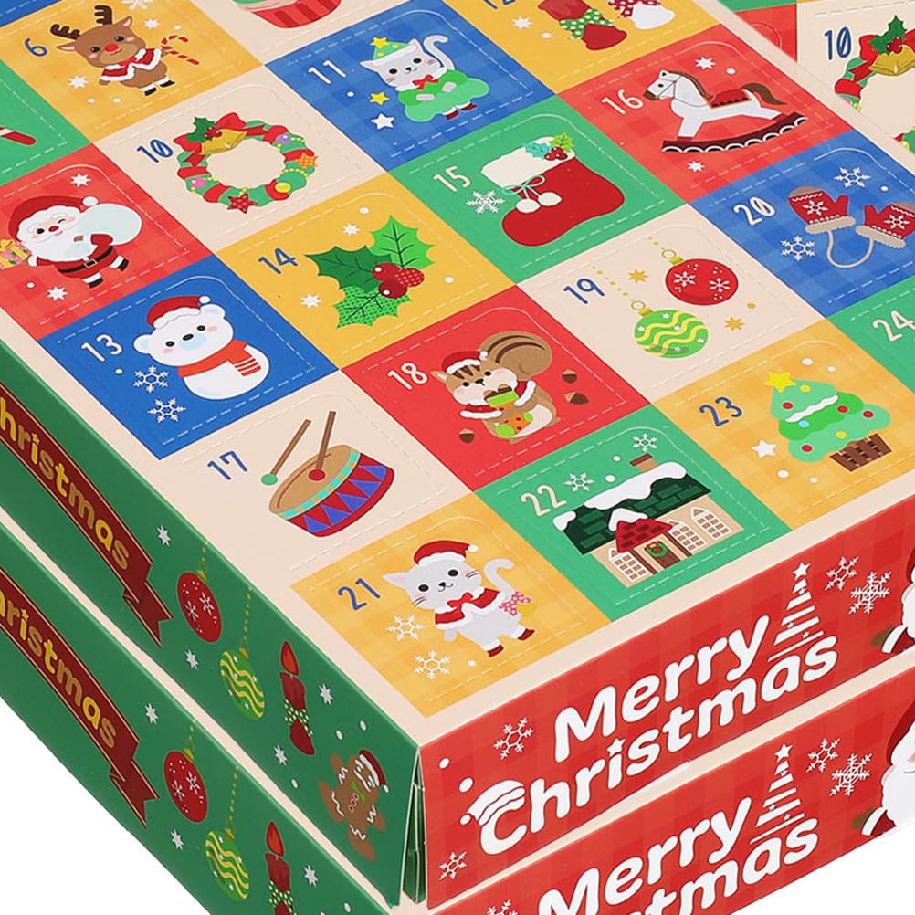 Cabilock Caja de 15 calendarios de adviento navideños: cajas vacías de cuenta regresiva de 24 días para dulces de chocolate - Cajas de dulces DIY para las fiestas
