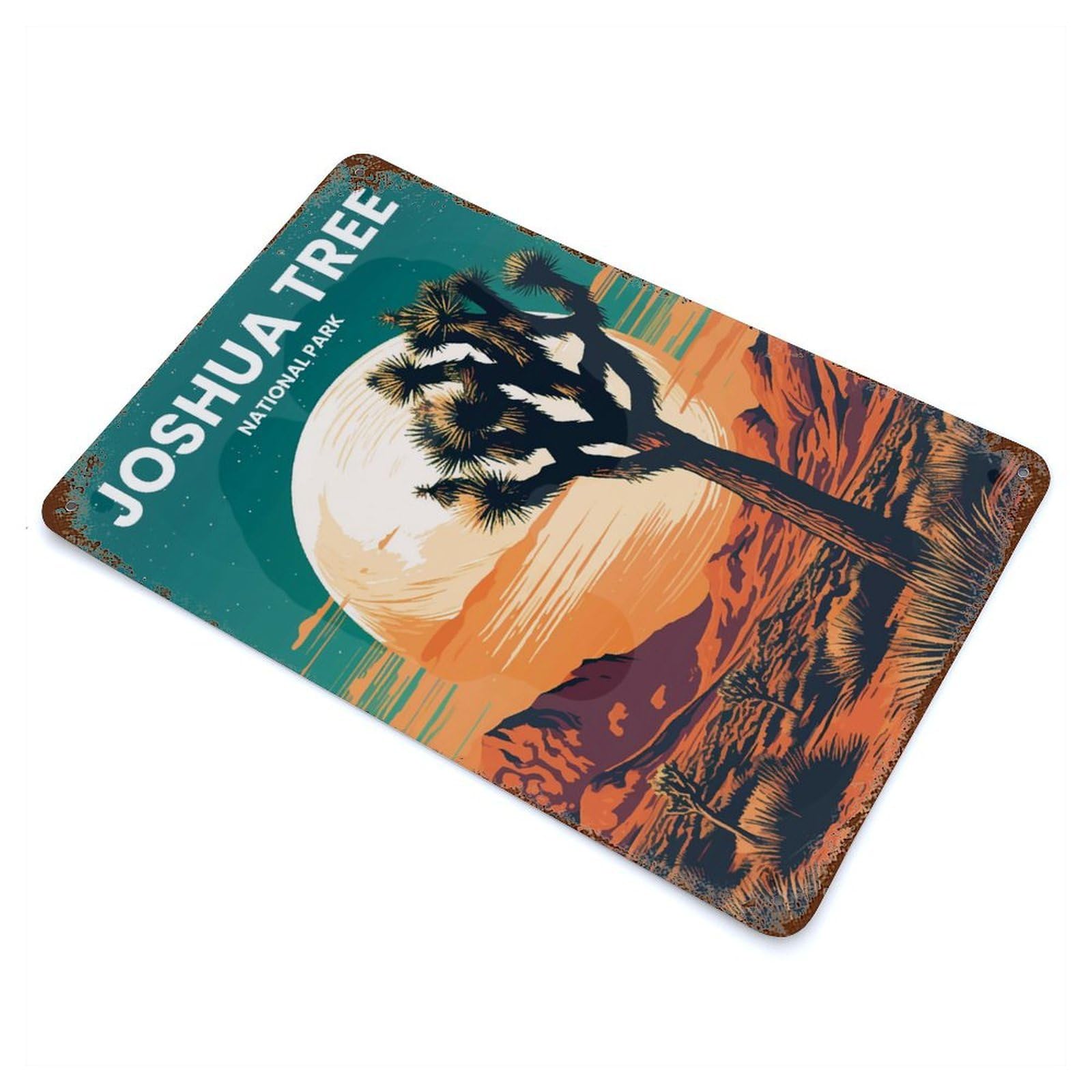 Joshua Tree Decorative Tin Sign 11.8"x7.9", for Bistro, Counter And Cafe Decor, Novelty Wall Decor