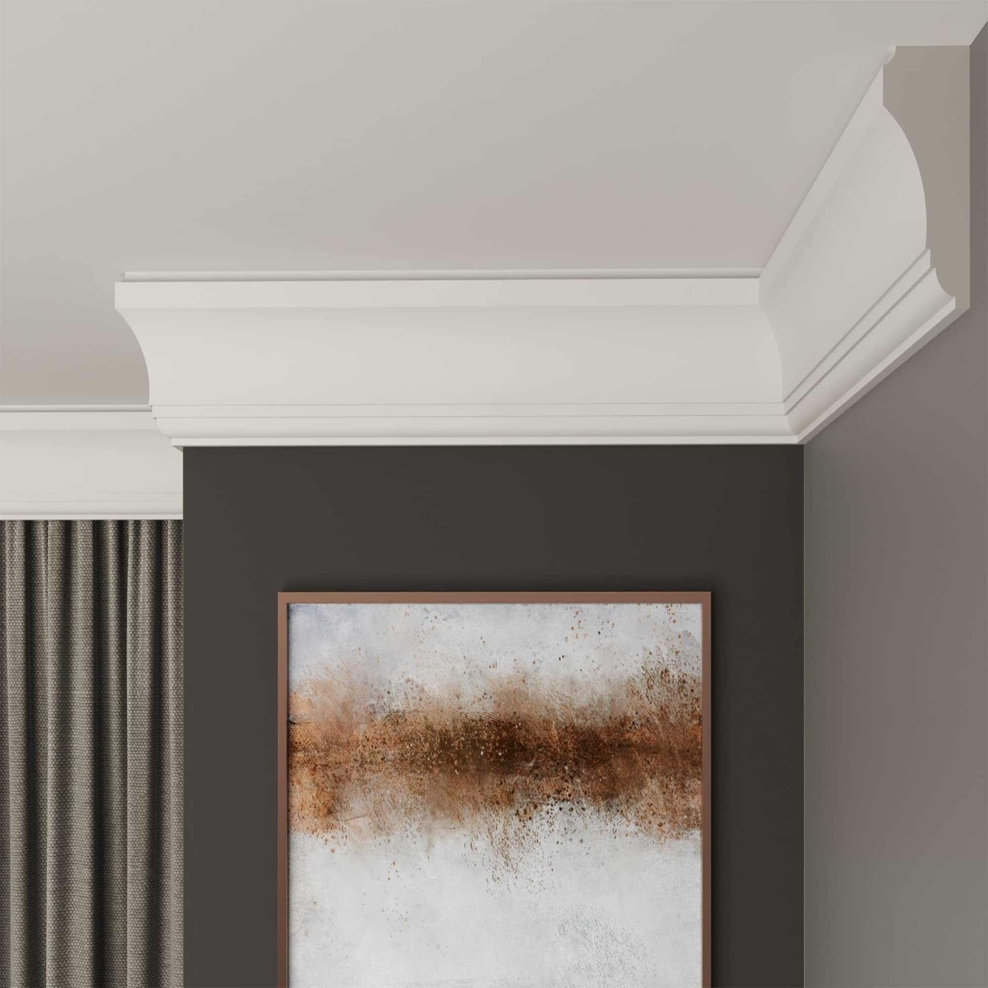FAST DECOR Decorative Coving for Ceilings, Premium Extruded Polystyrene Cornice Coving, Lightweight Ceiling Moulding Trim, Flexible and Durable Ceiling Cornice Trim (CS16, 10M (5 Length))