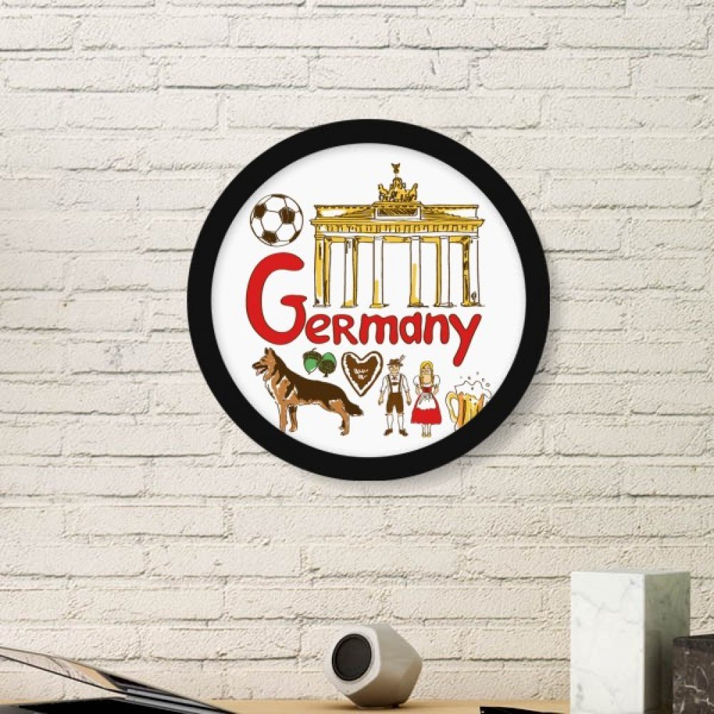 Cadre Photo Ronde en Bois Idée Cadeau Peinture Souvenir Allemagne