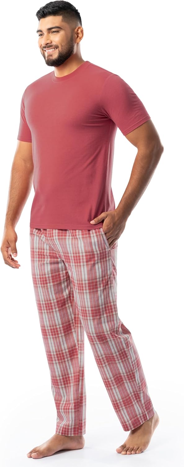 IZOD mens Short Sleeve Jersey Top and Printed Pants Pajama Sleep Set - Image 6