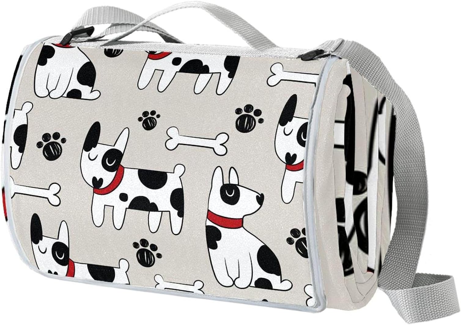 Vito546rton Waterproof Portable Outdoor Dog Print Picnic Blanket Mat With Strap for Camping Hiking Grass Travelling 57x59IN