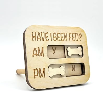 Adullpony Dog Feeding Reminder Magnet AM/PM Dog Food Reminder Flip Sign for Fridge, Pet Care Organizer