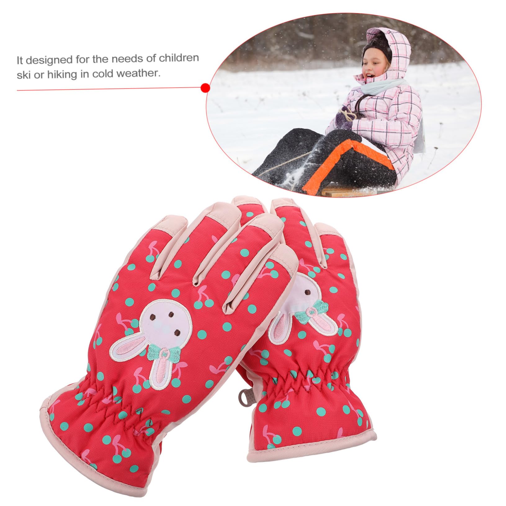 Sosoport 2paare Junge Mädchen Skihandschuhe Und Winddicht Für Outdoor-Sportarten Wie Skifahren Und Radfahren Mit Elastischem Handgelenk Und Temperaturverschluss
