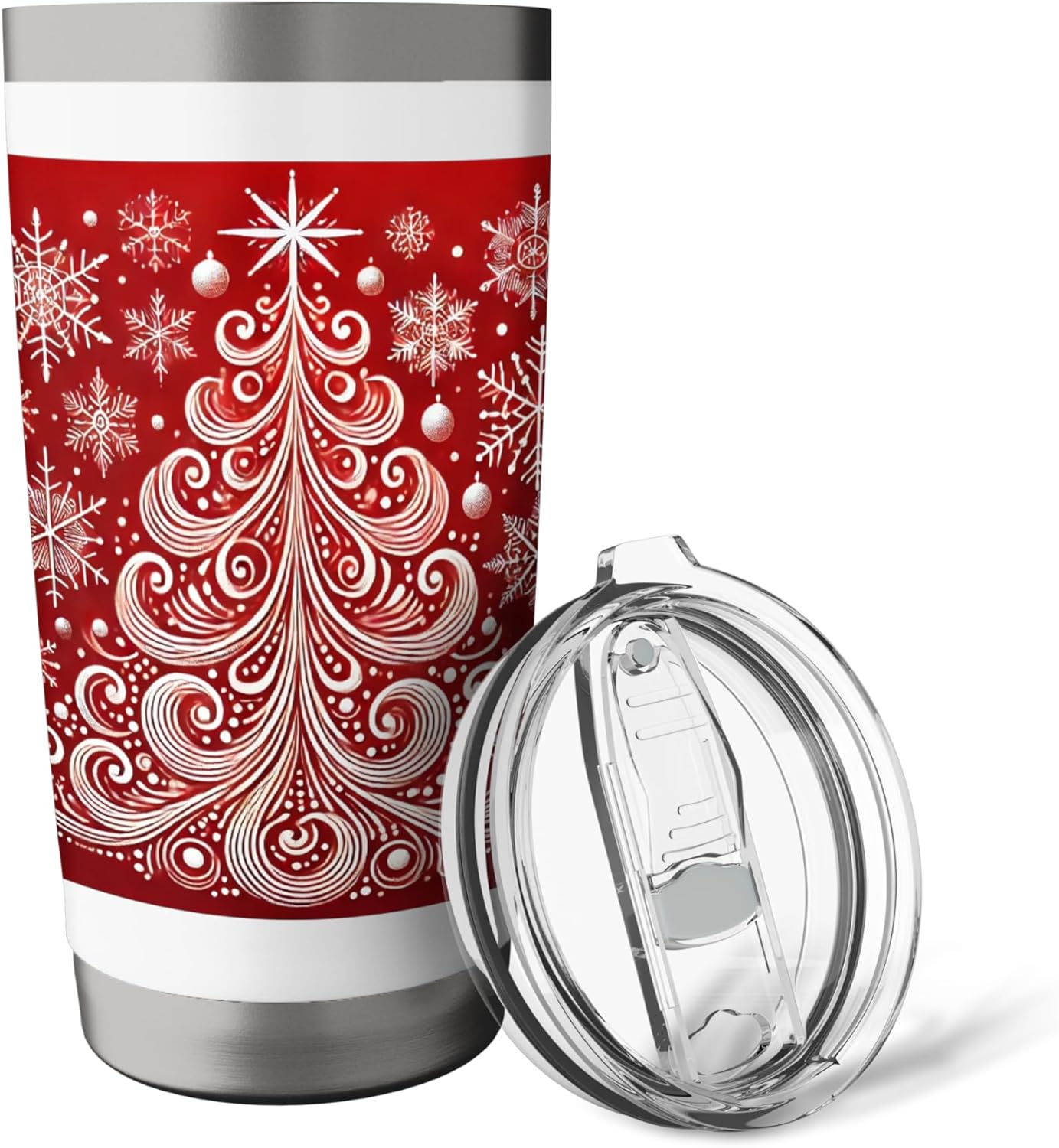 Christmas Tree Snowflake Holiday Season Travel Coffee Mug Stainless Steel Insulated Tumbler - Image 5