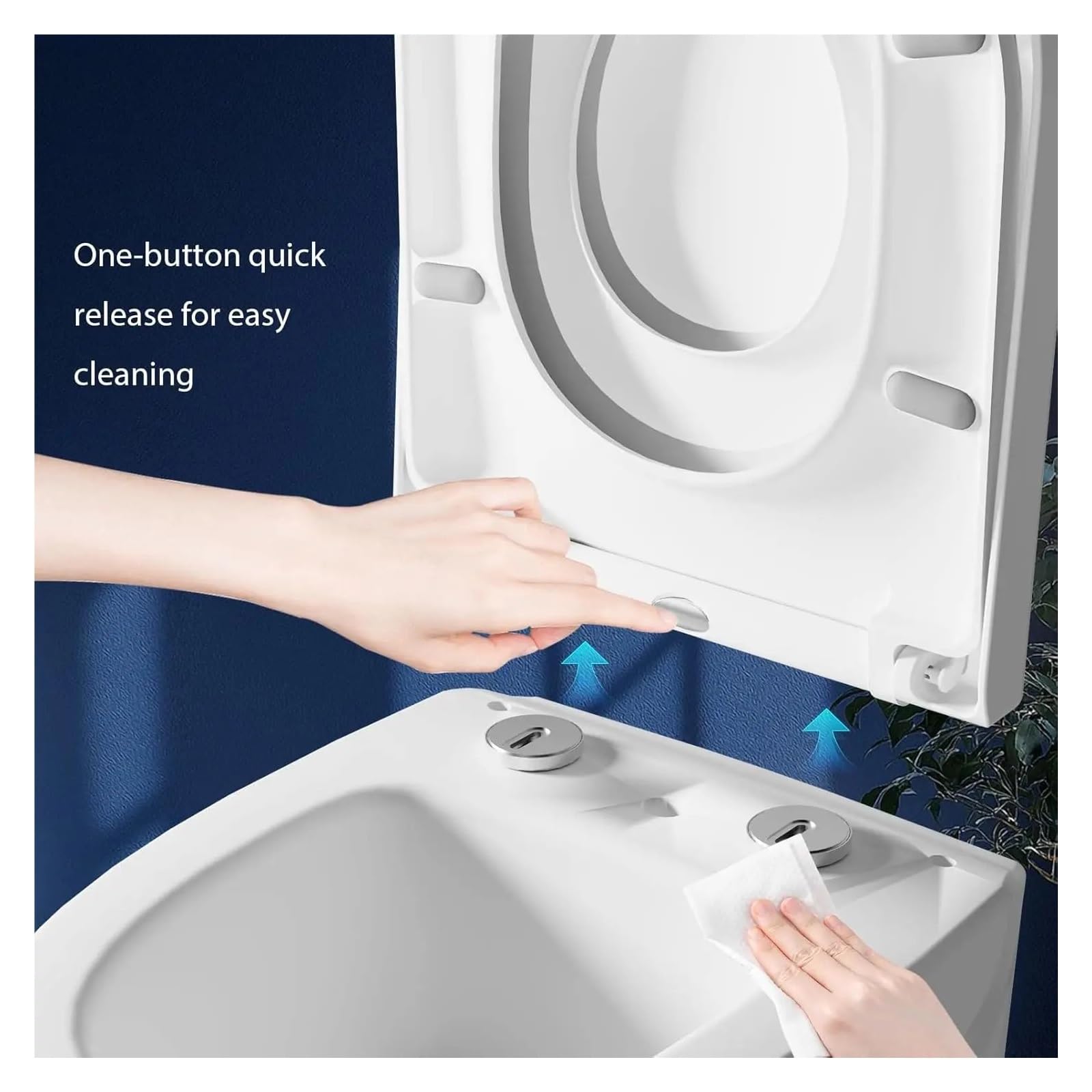 D-förmiger Toilettensitz Mit Schnellverschluss For Einfache Reinigung, Sanft Schließender Toilettendeckel, Integrierter Kleinkindsitz For Das Badezimmer Zu Hause, Weiß Robust Und Bequem