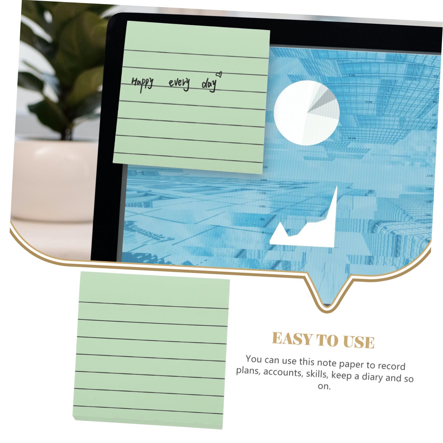 HAPINARY Adhesive Memo Pad Message Paper Small Note Paper Message Writing Pads Colorful Horizontal Lines
