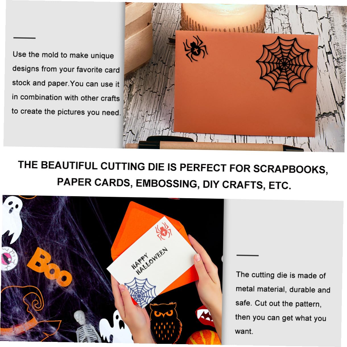DOITOOL Troqueles para Manualidades Halloween Diseño Telaraña Plantilla para Scrapbooking y Tarjetas DIY Resistente Acero