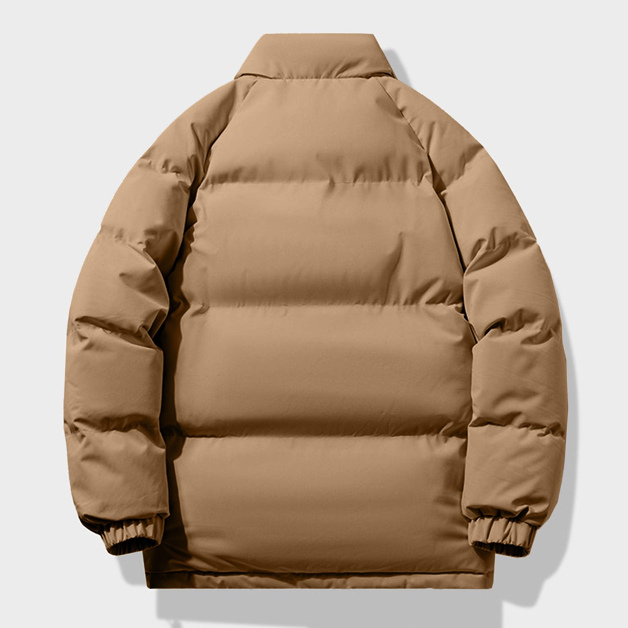Giacca da uomo in due pezzi imbottita in cotone alla moda tinta unita colletto alla coreana piumino invernale casual con cerniera