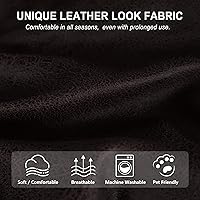 Vista 152 de Fundas para sillas reclinables con aspecto de cuero, funda elástica de 4 piezas, funda suave para silla reclinable, protector de muebles lavable