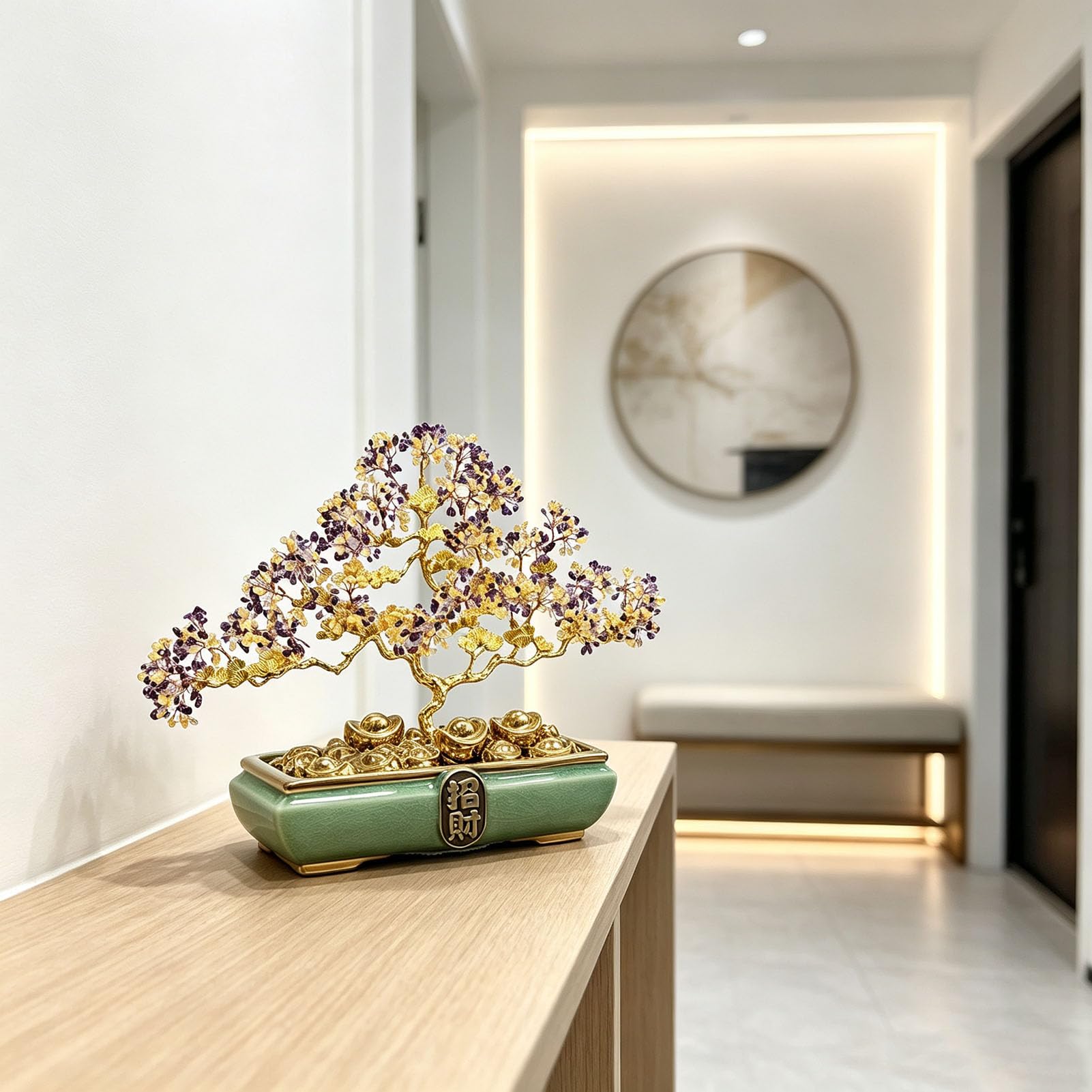 Drzewo kryształów Feng Shui Money Tree, naturalne duże drzewo kryształowe