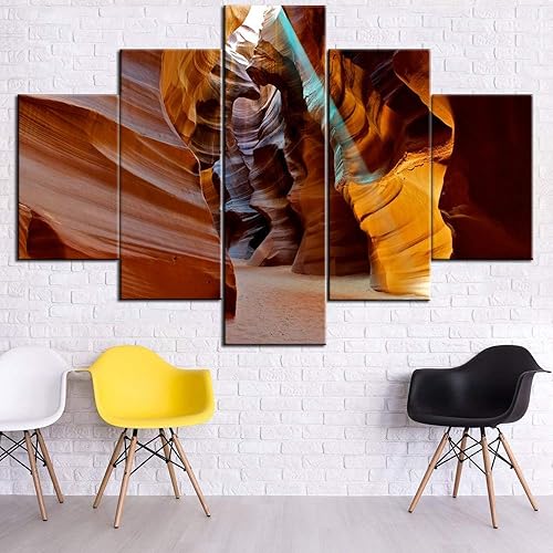 Vista 45 de Paisaje de 5 piezas pintura sobre lienzo