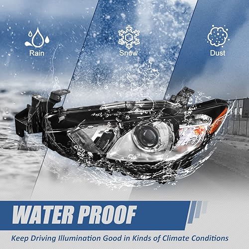 Miniatura 6 de Modelo halógeno lámpara de proyector de estilo fábrica compatible con Mazda 6 2014-2017, lado izquierdo del conductor, carcasa cromada esquina ámbar