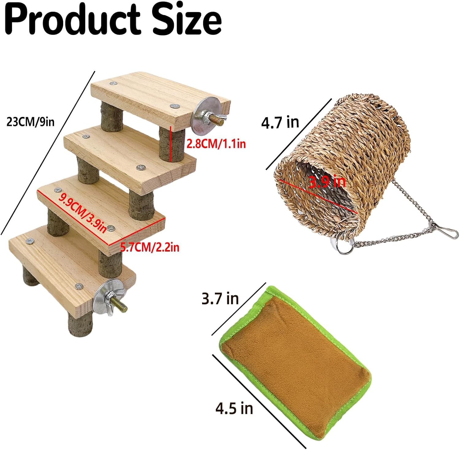 Hamiledyi Hamster Climbing Ladder Wood Stair and Hanging Hammock Set Wooden Molar Toys Cage Accessories for Syrian Hamster Gerbil Mice 1 71p3WpWKT8L. AC SL1500