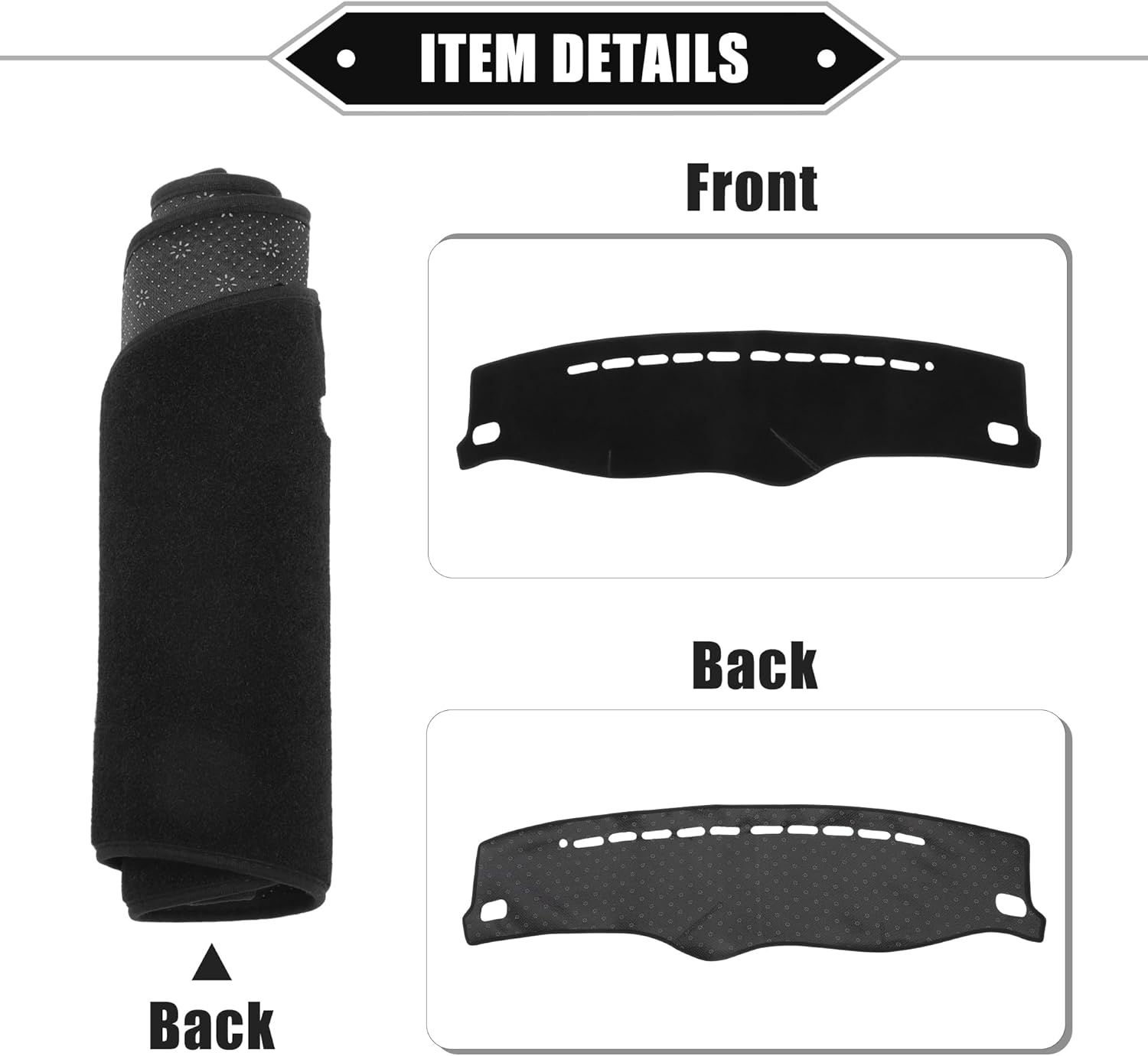 Car Dashboard Cover Compatible for Hyundai Elantra 2001-2006, Protective Polyester Black Center Console Interior Trim Dash Cover Mat