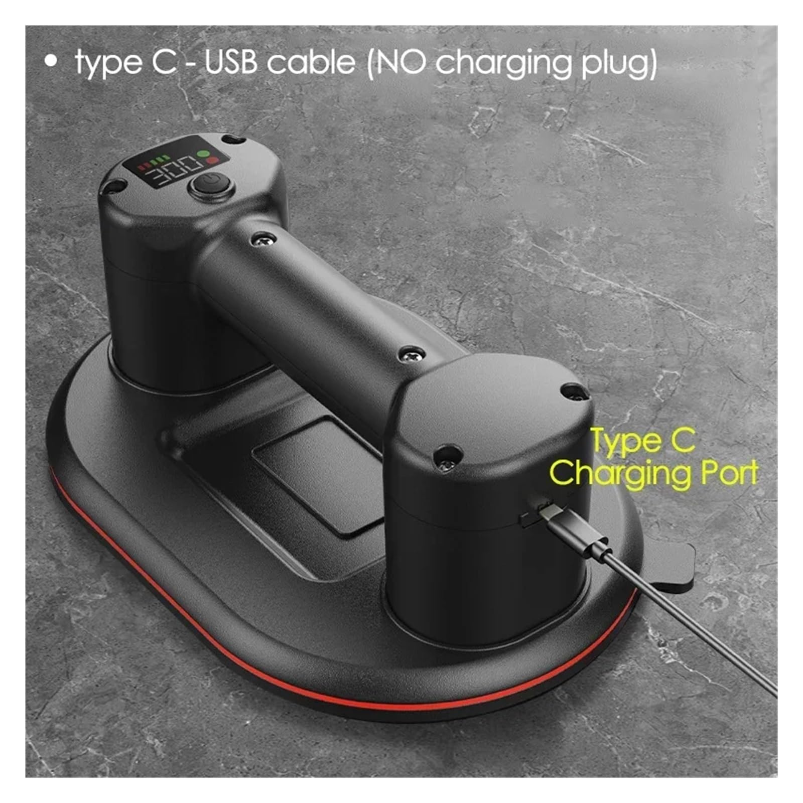 Ventosa de vacío eléctrica con pantalla inteligente, capacidad carga 300 kg, grado industrial, for baldosas granito y vidrio, 4000 mAh para levantar baldosas