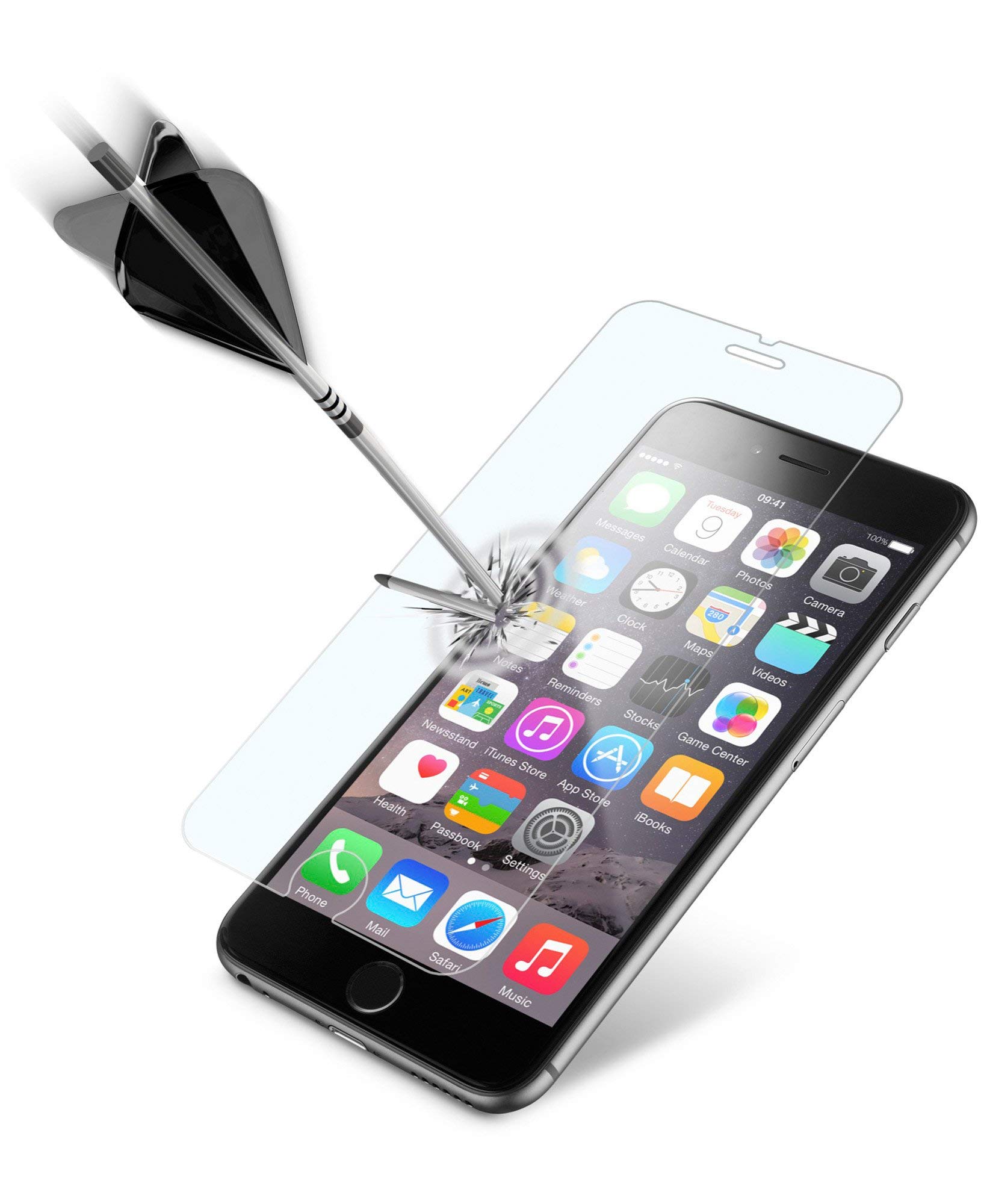 Cellularline Second Glass Ultra Smartphone Screen Protector, Tempered Glass for Apple iPhone 6 - Transparent