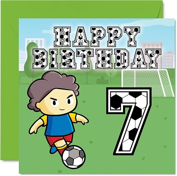 7th Birthday Card Boy Soccer Fan Happy Birthday Card 7 Year Old Boy, Boys