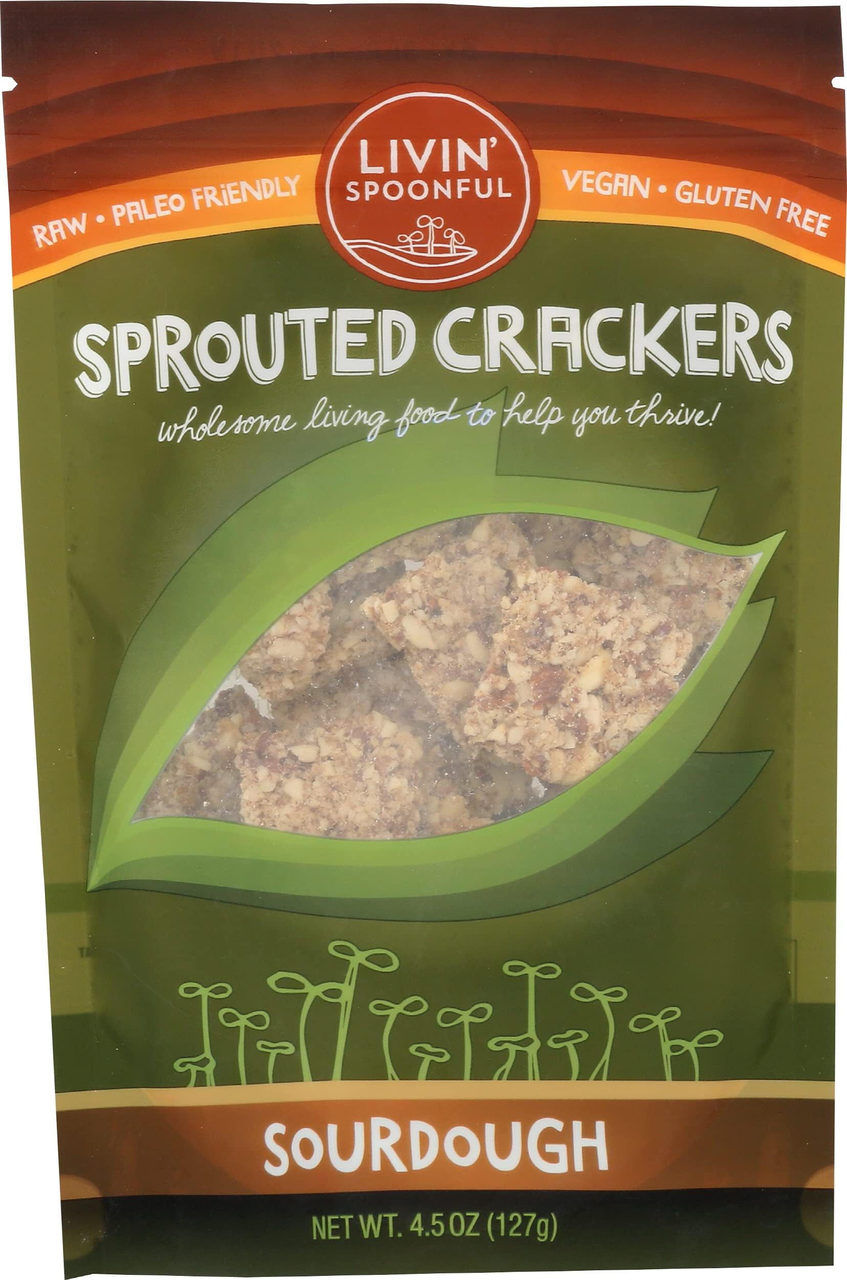 LIVIN SPOONFUL Sourdough Crackers, 4.5 OZ