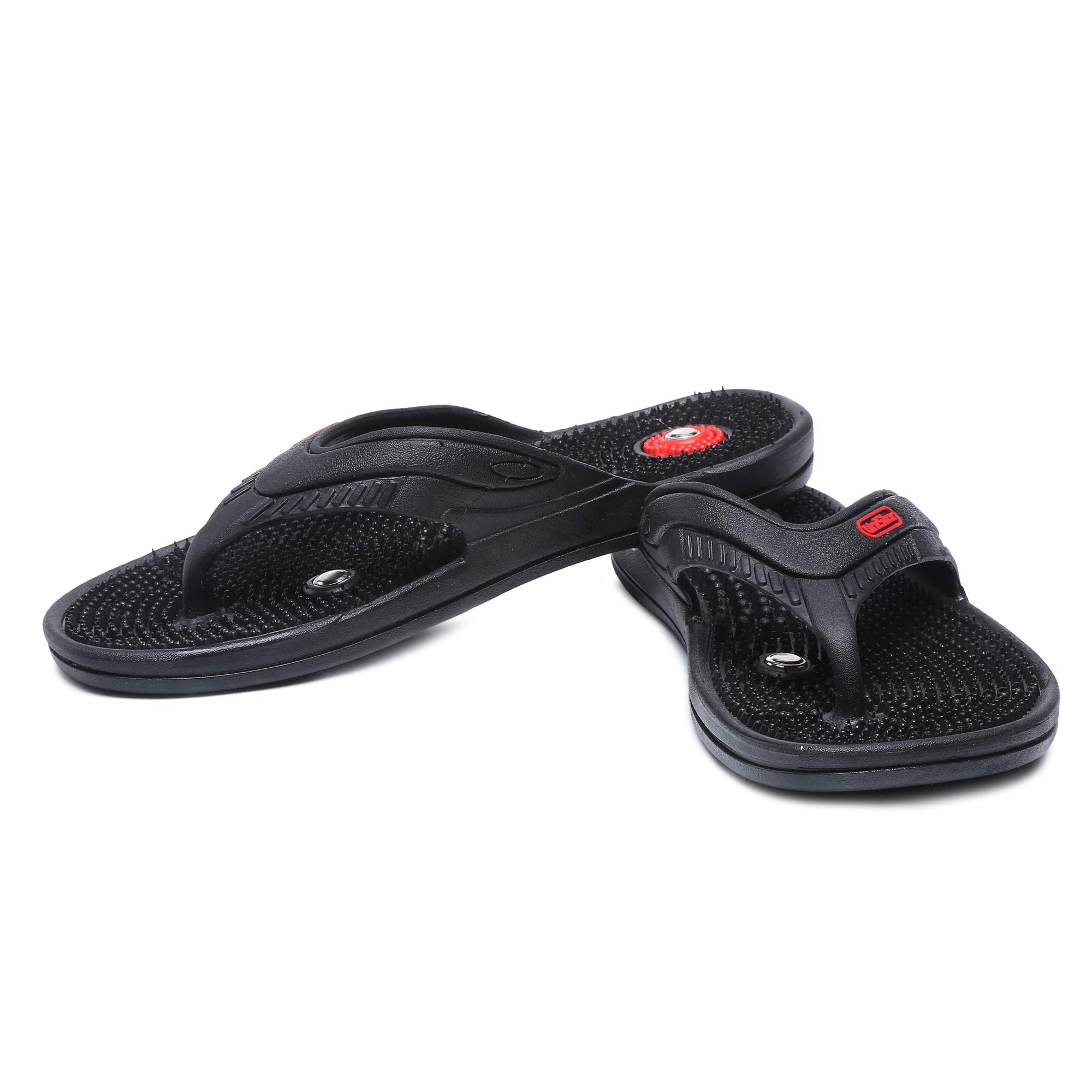 Unistar Acupressure Slippers - Boost Blood Circulation and Relieve Pain | Orthopedic Flip-Flops | For Men's & Women's (Black). 1