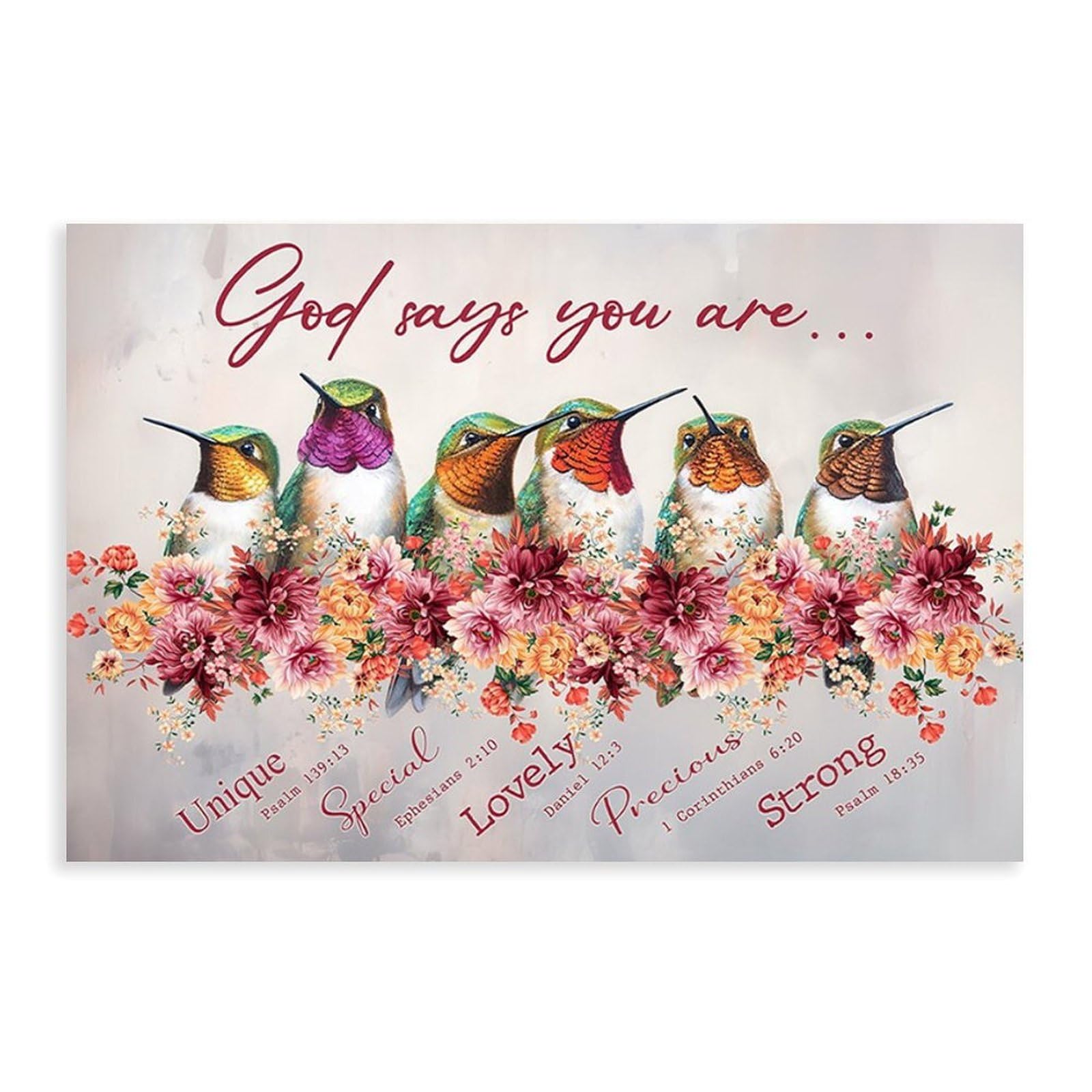 Bareronor Black Vintage Hummingbird Canvas Poster Bedroom Decor Landscape Office Room Decor Gift 20" L X 30" W