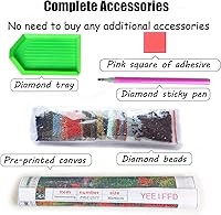 Vista 6 de YEEIFFD Kits de pintura de diamantes para adultos, Border Collie Perros DIY 5D Redondo Completo Taladro Diamante Puntos Pintura con Diamantes