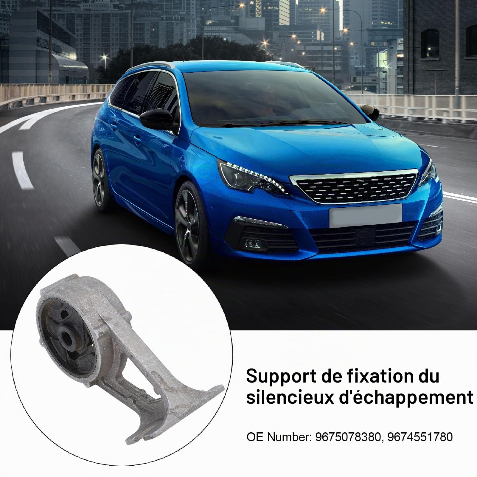 Support de Silencieux D'échappement en Métal, Support de Silencieux Résistant à la Chaleur pour 308 SW 408 C4 II