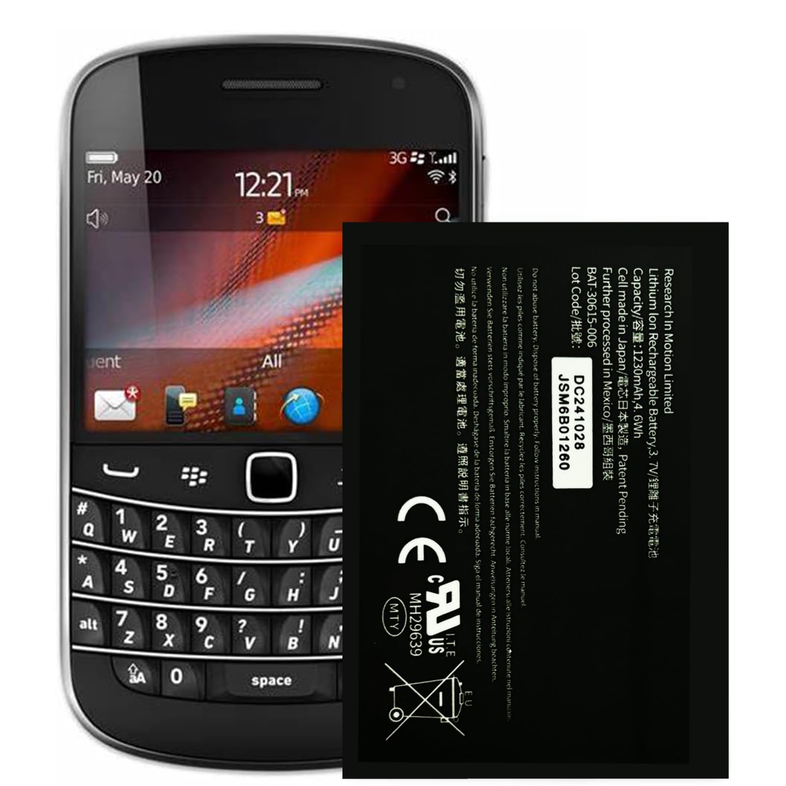 Amazon.com: Voleset (Upgraded) Battery for Black Berry JM1,New