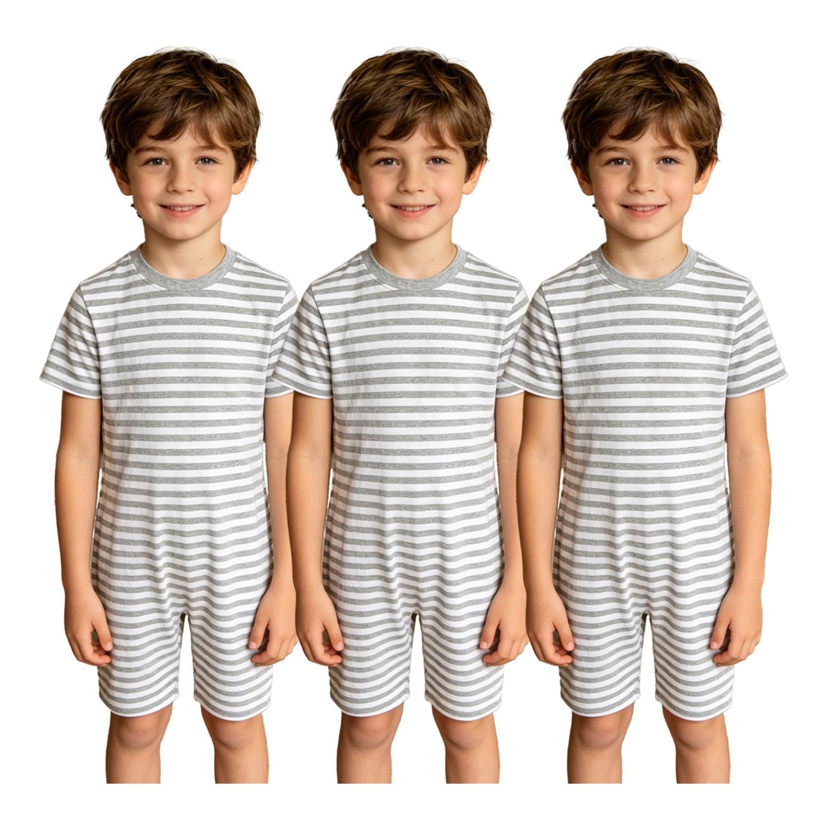 Hedmy Mädchen Jungen Sinnesfreundlicher Kombianzug Körperanzug Für Besondere Bedürfnisse Angepasste Kleidung Streifenoverall Sommeranzug