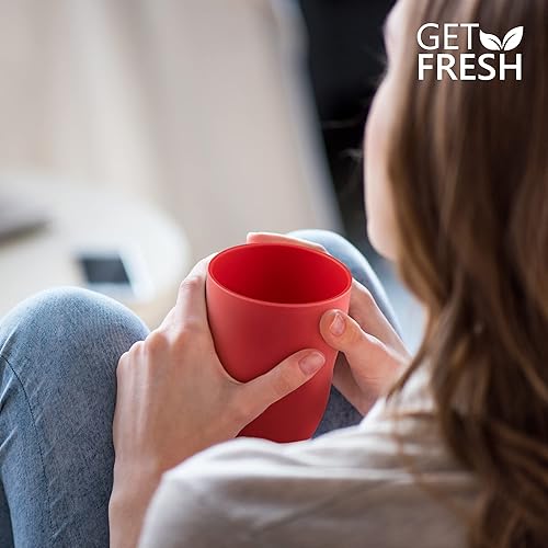 Miniatura 7 de GET FRESH Bamboo Cups 4 Pack, Bamboo Drinkware, Bamboo Fiber Tumblers, Bamboo Dinnerware, Bamboo Fiber Dinnerware Set Multiple Colors, Bamboo Mugs