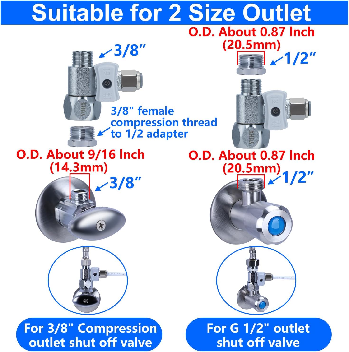 Refrigerator Water Line Kit Connection and 1/4 Compression Ice Maker Installation Kit,1/4" OD Tubing with Quick Connect for Fridge IceMaker RO Systems Water Filters Faucet,+Feed Water Adapter 25ft