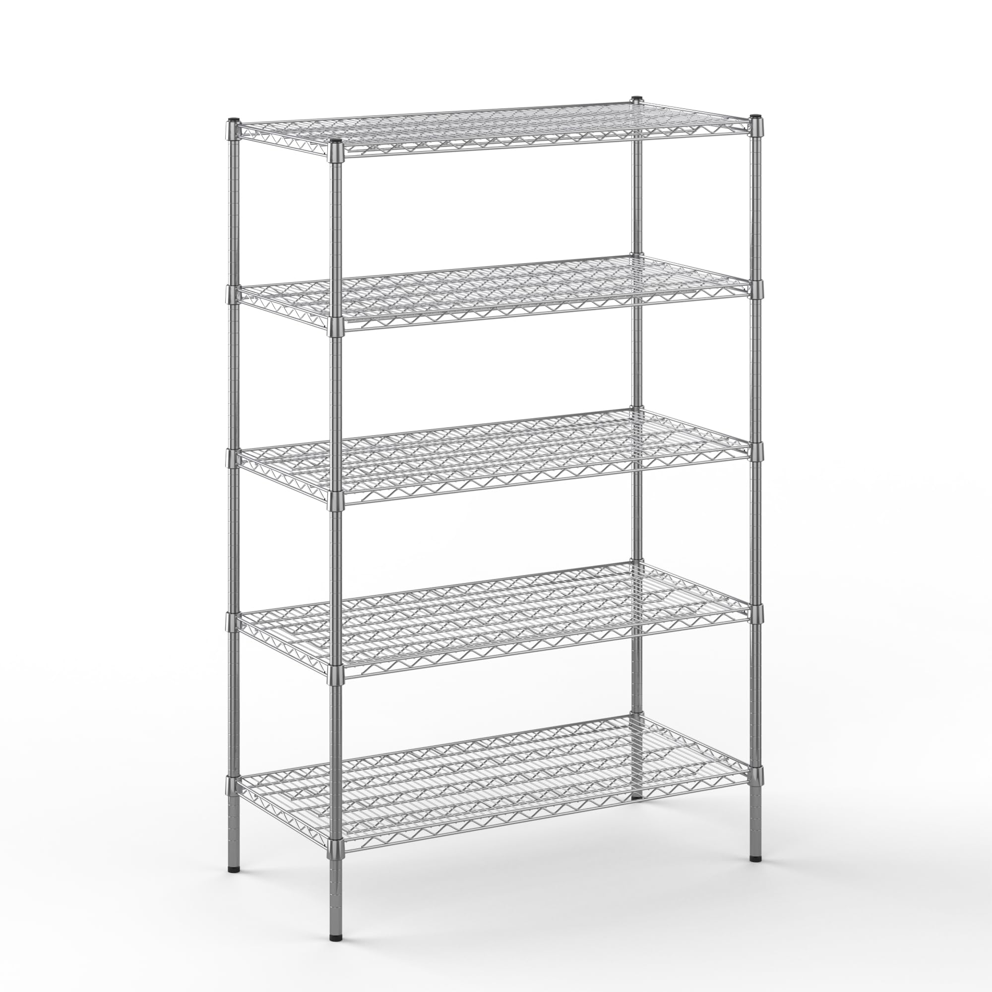 Wire Shelving Kit | NSF Commercial Storage Rack Unit (5-Tier | 64" Height, 21" Deep x 42" Wide)